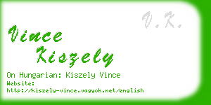 vince kiszely business card